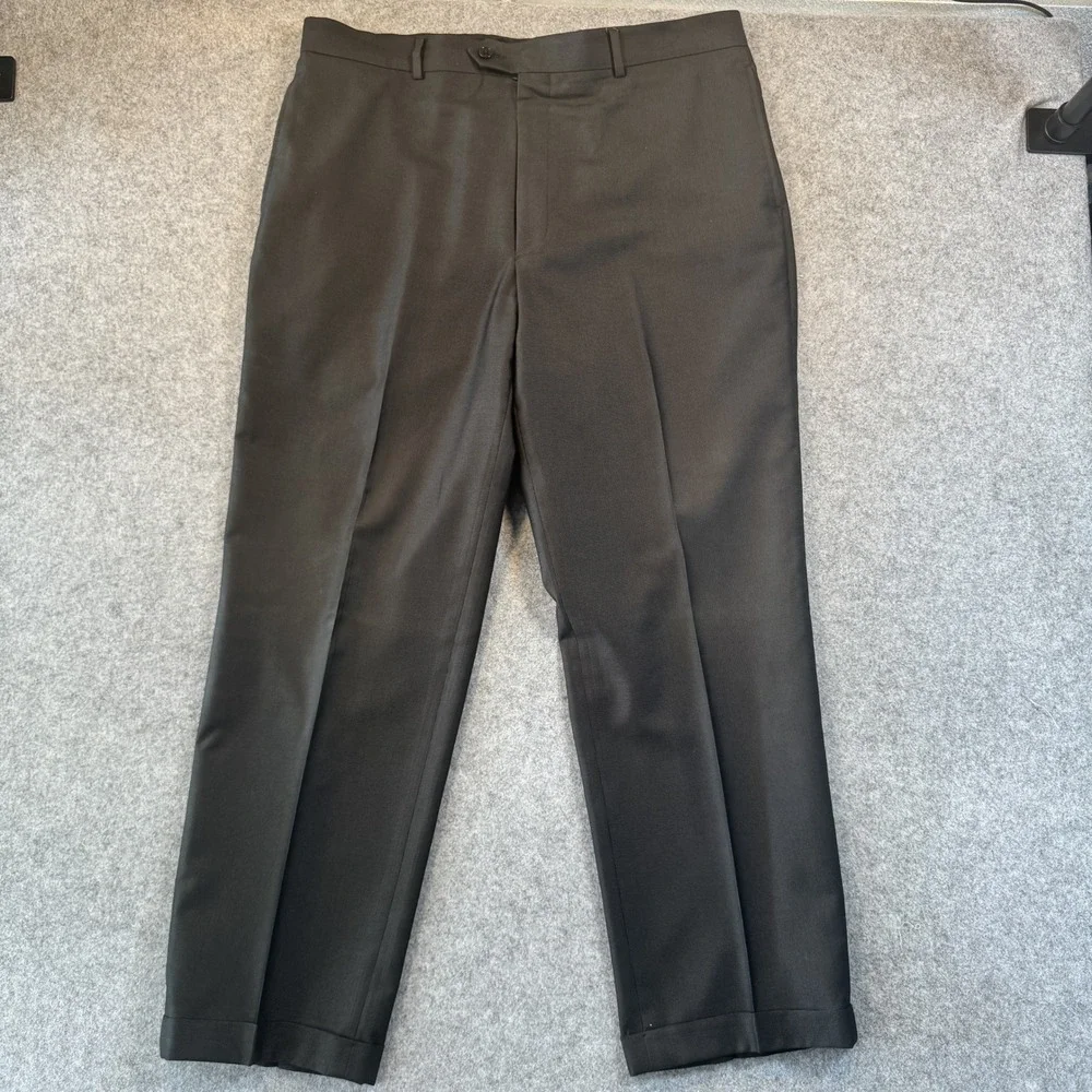 Blair Underwood BU 2-Piece Suit 43R 38W Black Micro Pattern Viscose Blend